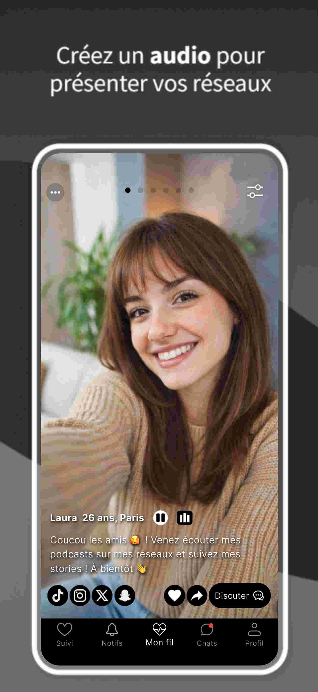 Profil utilisateur dans l'application Parle