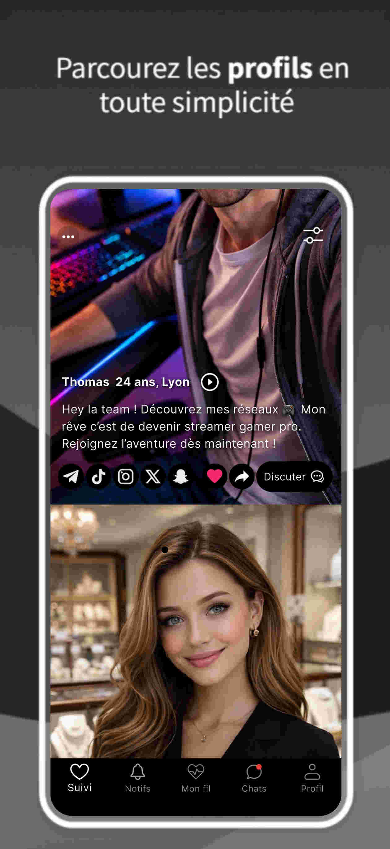 Messagerie de l'application Parle